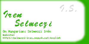 iren selmeczi business card
