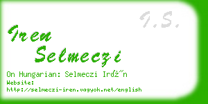 iren selmeczi business card